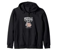 Mentally Somewhere Else Funny Introvert Brain Zip Hoodie