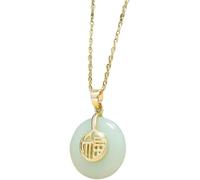 MENTAM Chinese Feng Shui Necklace,Traditional Pendant, FemaleChinese Style Chinese Characters Blessing Clavicle Chain JadeEthnic Style Buckle Pendant Jewelry