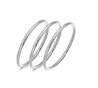 MENTAM Fashion Cuff Bangle,Traditional retro bracelet, Charm Bracelet Sterling Silver Bangle for Women Girls Carved Chinese National Style Anti Allergy (Color : 3PCS)