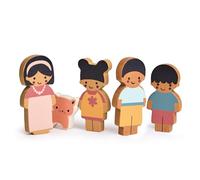 Mentari Toys Wooden Doll Family Playset Perfect for Toddlers (Family with Cat)