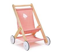 Mentari Wooden Baby Doll Stroller - Imaginative Play Toy Pram Furniture Accessory For Children Ages 3+