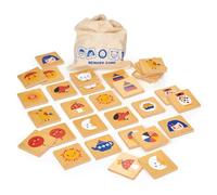 Mentari Wooden Memory Game - Matching Pairs Toy For Group Play With Children Ages 3+