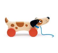 Mentari Wooden Puppy On Wheels Toy - Sustainable Pull Along Kids Toy For Toddlers