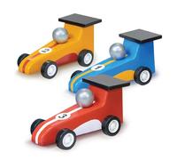 Mentari Wooden Toy Pullback Racing Car Set For Children Ages 3*