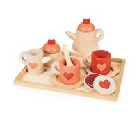 Mentari Wooden Toy Tea Time Tray Set - Pretend Play Teapot Kitchen Set For Children Ages 3+ [Not Machine Specific] [Not Machine Specific]