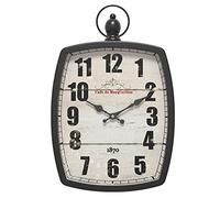 Menterry Rectangle Retro Large Wall Clock, Old-Fashioned Vintage Design, Black Antique Style, Battery Operated Silent Decor Wall Clocks for Farmhouse,Kitchen,Office (15.5" H x 10.2" W)