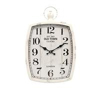Menterry Rectangle Retro Large Wall Clock, Old-Fashioned Vintage Design, White Antique Style, Battery Operated Silent Decor Wall Clocks for Farmhouse,Kitchen,Office (15.5" H x 10.2" W)