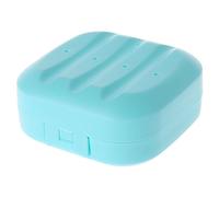 Mentin Travel Soap Box with Lock and Soap Dish Silicone Shower Supplies (Blue, Small: 7.5 x 7.5 x 3.5 cm)
