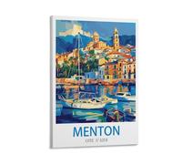 Menton Cote D'azur Vintage Travel Posters 20x30inch(50x75cm) Canvas Prints Wall Art Paintings for Home Office Living Room Decor