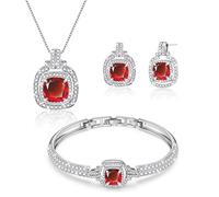 Menton Ezil Celestial Whispers Crystal Jewelry Sets For Women Bracelet Necklace and Earrings Sets Idea Gift for Wife Girlfriend or Mothers, M, Brass, Zircon