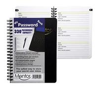 Mentor Creations My password book - 7" X 5" Quick search design password and private code journal (Black, Regular)