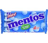 Mentos Chewy Dragees Rolls, Mint, 4 x 38g