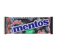 Mentos Drop I 3 Rolls of Licorice Flavored Chewy Dragees I 112g 3.9 ounce total