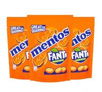 Mentos Fanta Orange Flavour Chewy Dragees 140g sharing bag, Pack of 3