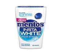 MENTOS GUM Chewing Gum Bottle Insta White Sugar-Free Whitening Mint Fragrance - Fresh Breath - Bright Smile - Box of 50 - 75 g
