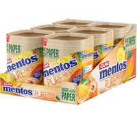 MENTOS GUM - Pure Fresh Chewing Gum - Crisp Outer Shell and Liquid Filled Centre - Tropical - 6 x 50 Pieces
