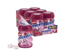 Mentos Pure Fresh Cherry Chewing Gum 35 Pieces - Sugar-Free, Bursting with Cherry Flavor, Refreshing, On-the-Go, with Xylitol, 90 g (Pack of 6)