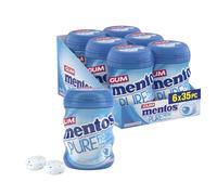 Mentos Pure Fresh Fresh Mint Chewing Gum 35 Pieces - Sugar-Free, Refreshing, Gluten-Free Sweet Treat, with Xylitol, 90 g (Pack of 6)