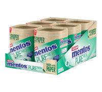 Mentos Pure Fresh Spearmint Flavour, Sugar Free Chewing Gum With Xylitol, Suitable for Vegetarians - 6 x 50 Pieces