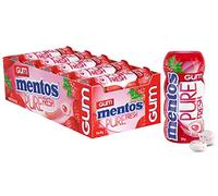 Mentos Pure Fresh Strawberry Sugar Free Bubble Gum 10 Pocket Bottles 10 x 30g Strawberry