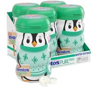 Mentos Pure Fresh Winter Edition Sugar-Free Chewing Gum with Xylitol, Spearmint, Holiday, Penguin Bottle, 50 Piece Bottle (Bulk Pack of 4)