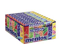 Mentos Rainbow chery dragees - large pack with 40 rolls (38 g/14 pieces per roll), mixed fruit flavors, sweet treat
