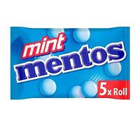 MENTOS - Soft Mints - Crisp Outer Shell and Soft Centre - Mint Flavour x 5 Rolls