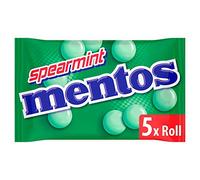 MENTOS - Soft Mints - Crisp Outer Shell and Soft Centre - Spearmint Flavour x 5 Rolls