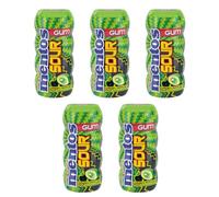 Menttos Sugar Free Sour Gum 15pc - Green Apple - This Gum Is Perfect For Chewing On The Go For a Burst Of Flavour And Refreshment Whenever You Need It - Pack of 5