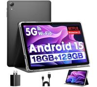 MENTUME Android 15 Tablet, 10 inch Tablets Octa-Core Android Tablet, 12GB RAM 128GB ROM, 1280 * 800 IPS HD Touchscreen, GPS, 2.4G/5G WiFi, Dual 5MP+8MP Camera, 6000mAh, Widevine L1 Tablets, Black