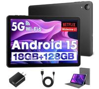 MENTUME Android 15 Tablet, 10 inch Tablets Octa-Core Android Tablet, 12GB RAM 128GB ROM, 1280 * 800 IPS HD Touchscreen, GPS, 2.4G/5G WiFi, Dual 5MP+8MP Camera, 6000mAh, Widevine L1 Tablets, Black