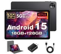 MENTUME Tablet, 10 inch Android 15 Tablets with Octa-Core Processor, 12GB RAM 128GB ROM 1TB Expand, 1280x800 HD Touchscreen, GPS, 5G+2.4G WiFi, 5MP+8MP Dual Camera, BT5.0, 6000mAh, Widevine L1, Gray