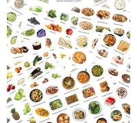 Menu Recipe Book DIY Meal Planner, Family Recipes Journal Dinner Menu Covers Holders Planning Notebook, with 11 Sticker Sheets and 6 Colored Pens, A4-sized 8.3 x 11.7 Inches (Stickers)