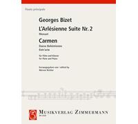 Menuet de la suite no. 2 de "L’Arlésienne": et Entr’acte/Danse Bohémienne de ”Carmen“. flute and piano.