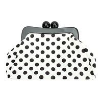 Menurra Polka Dot Evening Bag Clutch Purse for Women Wedding Party Handbag Cocktail Bag, White