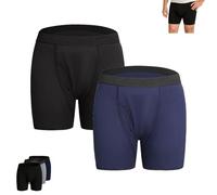 Menvault Boxer Briefs, Washable Incontinence Underwear For Men, Protective Leak Proof Underwear For Men, Cotton Briefs (Black + Navy,XL)