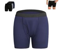 Menvault Boxer Briefs, Washable Incontinence Underwear For Men, Protective Leak Proof Underwear For Men, Cotton Briefs (Navy,XXL)