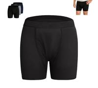 Menvault Boxer Briefs, Washable Incontinence Underwear For Men, Protective Leak Proof Underwear For Men, Cotton Briefs (Black,XXL)