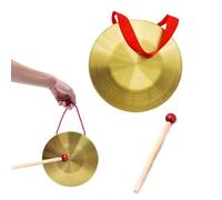 MenYiYDS 1 PCS 12 CM BRASS HAND GONG CYMBAL, PORTABLE GONG BRASS INSTRUMENT WITH 15 CM ROUND PLAYING HAMMER FOR PERCUSSION, CHURCH OPERA, ORCHESTRA