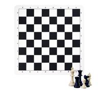 MenYiYDS 1 PCS FLAT CHESSBOARD, PORTABLE, INTERNATIONAL, EXPANDABLE CHESSBOARD, ARTIFICIAL LEATHER GAME BOARD, CHILDREN, TRAVELLING, BLACK AND WHITE, 43 * 43