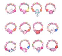 MenYiYDS 12 PCS FRIENDSHIP BRACELETS, COLOURED WOODEN BRACELETS, CHILDREN'S JEWELLERY FRIENDSHIP BRACELETS, ADJUSTABLE BRACELETS MADE OF WOODEN BEADS, GIFTS FOR BIRTHDAY PARTIES