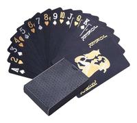 MenYiYDS Black Gold-Plated Square Playing Cards, 1 PCS, Waterproof, Washable, Beach Theme, Classic Style, Unisex, All Ages