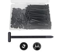 Menylon 100 Pcs Nylon Universal Cable Tie Buckle, Heavy Duty Self-Locking Zip Ties Holder, Bumper Retainer Clips and Quick Fastening, Plastic Universal Zip Ties for Car Repair and Daily Use