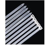 Menylon Cable Ties Clear 300mmx7.6mm, 50 Pack Long White Zip Ties Heavy Duty with 70 Kg Tensile Strength, Thick Self-Locking Nylon Plastic Wire Tie Wraps Extra Strong for Garden Office Home