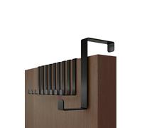 Menz Over Door Hanger - 10 pcs. in Black, Holds 8KG - Coat Hooks 3.6 cm (1.4") + 4.6 cm (1.8") - Over Door Hook for Hanging Clothes, Coat Rack