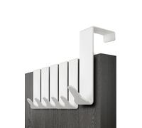 Menz Over Door Hook 6 Pack White, Stable Overdoor Hanger. Rust-Free Door Hangers for Clothes, 4.6cm Fit. 15kg Coat Hanger, Stainless Steel with EVA Pads, Prevents Scratches