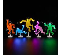 MENZAVA LED Light Set Compatible with LEGO Keith Haring Dancing Figures Art 31216 Building Blocks Model - Model Set NOT Included