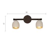 Menzel Provence matt wall light two-bulb