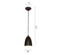 Menzel Solo Tul14 hanging light, brown black