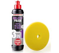 MENZERNA 2Pcs Buffing & Polishing Kit I One-Step Polish 3in1 8 fl. oz & 6 inch Premium Medium Cut Foam Pad I High Gloss Finish & Seal in One I For Swirls, Holograms, Scratches I Car Body Repair